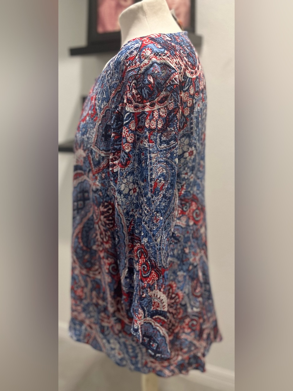 Ruby Rd. Red & Blue Paisley Split-Notch Tunic - Picture 5 of 11